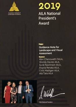 AILA President’s Award for Guidance Note for Landscape and Visual Assessment